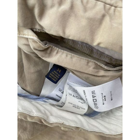 Polo Ralph Lauren Shorts Mens Size 34 Adult Beige Tan Khaki Chino - Picture 3 of 12